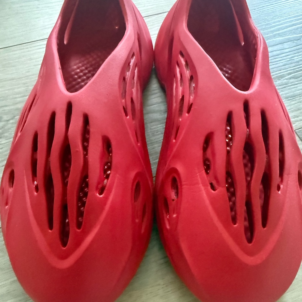 adidas Red Ventilated Slip-On Foam Shoes yezzy form runners